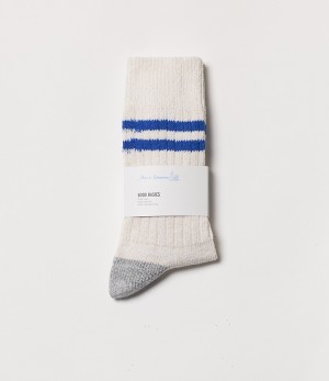 Beige / Blue Women Merz B. Schwanen GS05 Socks | MERZ7280549