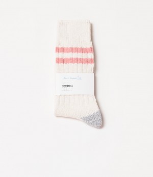 Beige / Coral Women Merz B. Schwanen GS05 Socks | MERZ9061872