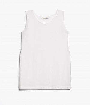 White Men Merz B. Schwanen 136 loopwheeled Tank Top | MERZ9023845