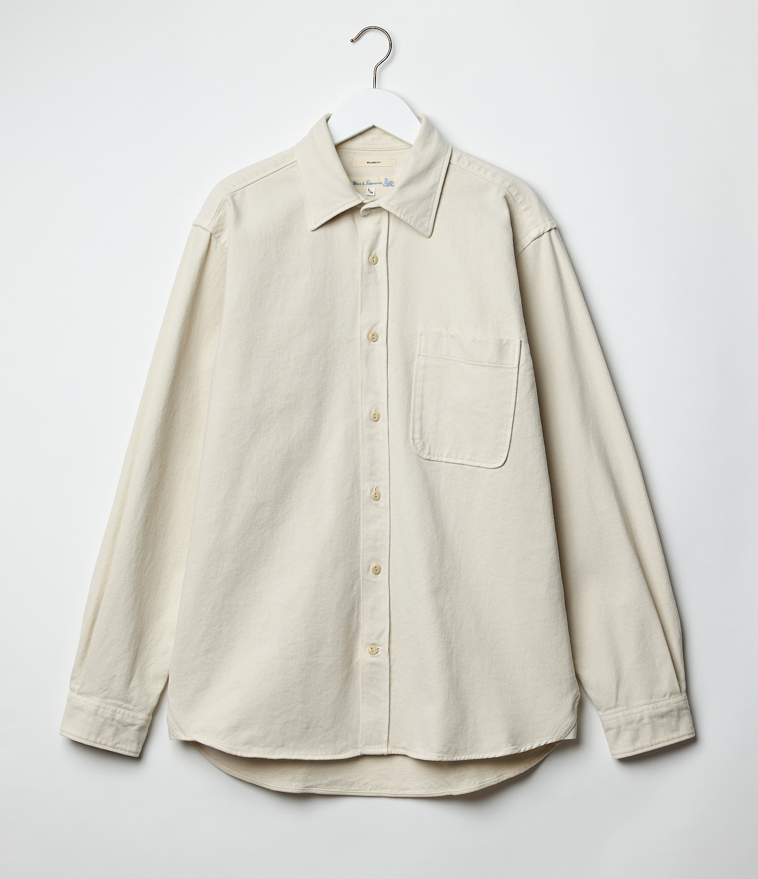 Beige Men Merz B. Schwanen SHIRT01T organic cotton broken twill Shirts | MERZ7201458