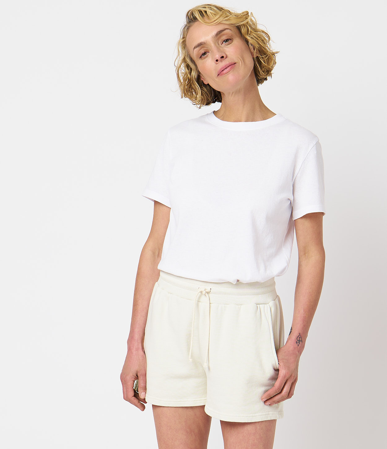 Beige Women Merz B. Schwanen WSPS02 Sweatshorts | MERZ3106478