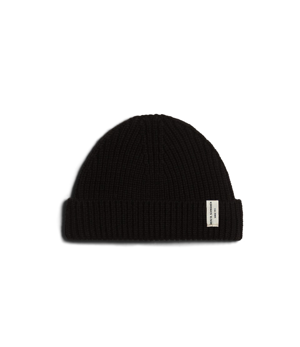 Black Men Merz B. Schwanen MWBN02 sturdy Beanie | MERZ0957648