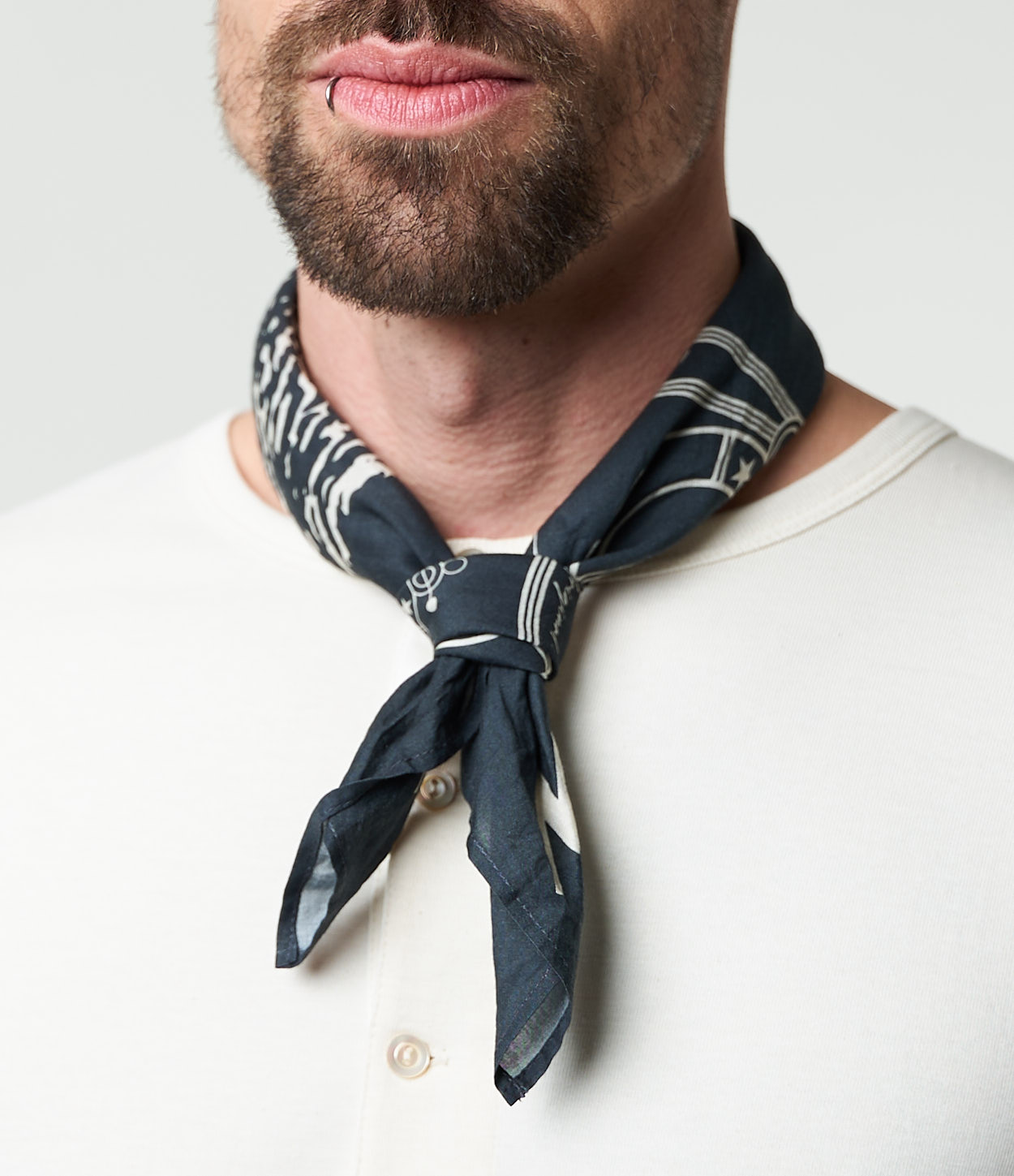 Blue Men Merz B. Schwanen BANDANA01 cotton Scarf | MERZ6735048