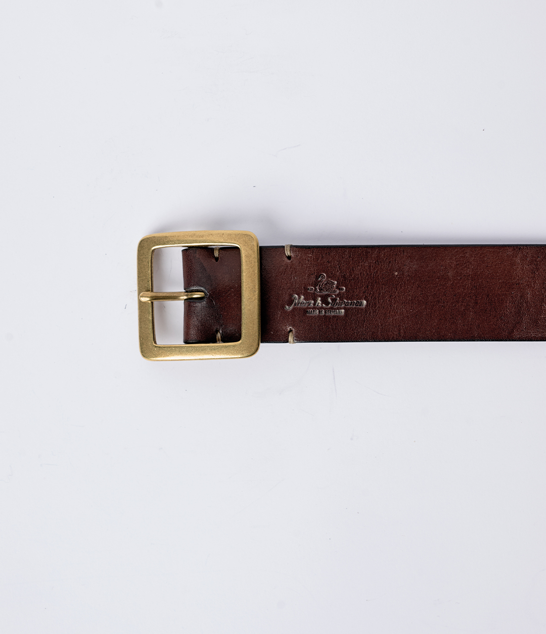 Brown Men Merz B. Schwanen BELT40 Saddle Leather (4cm / 1.57in) Belt | MERZ1759806