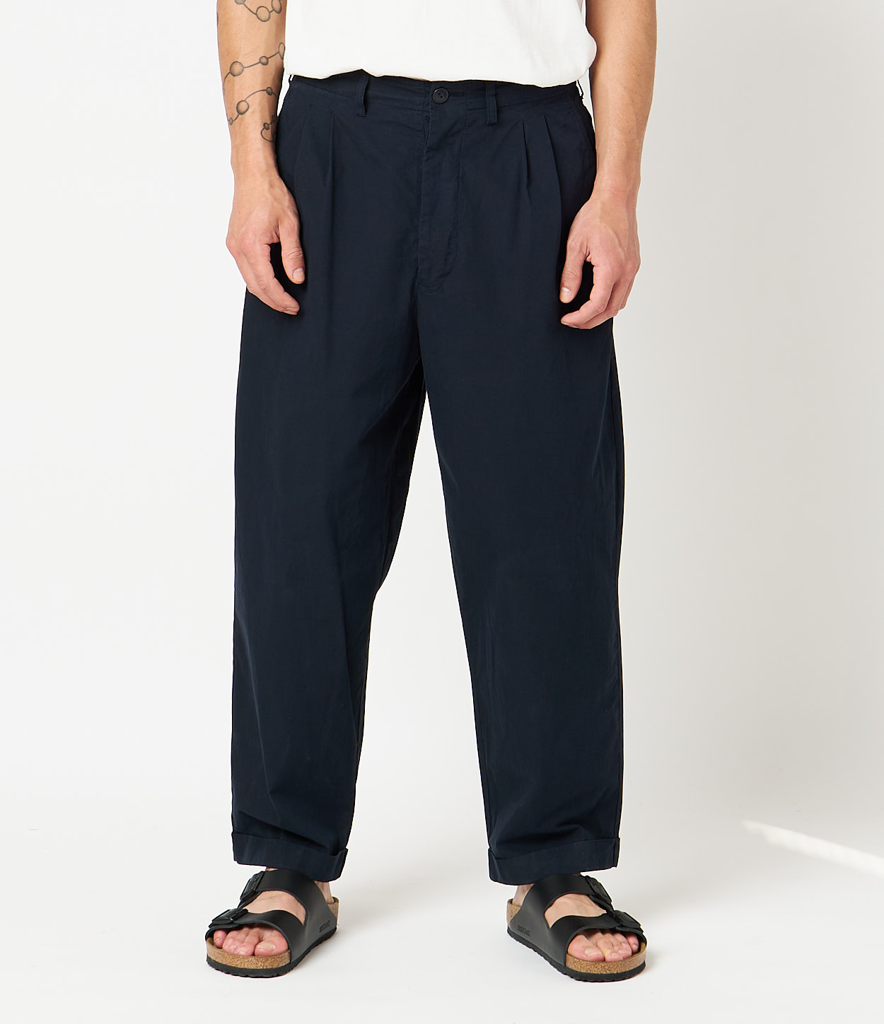 Navy Men Merz B. Schwanen PANTS03 pleated-front Pants | MERZ9028641